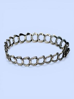 Sterling Silver Bracelet Art Deco Design Paste Stones Marked‎ 925
